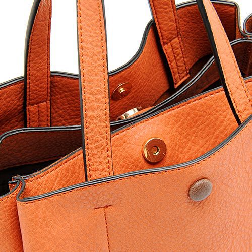 日本 FIRANO - [明星著用款]多夾層2WAY托特包+側背包2件組-焦糖 (34x28x14cm)