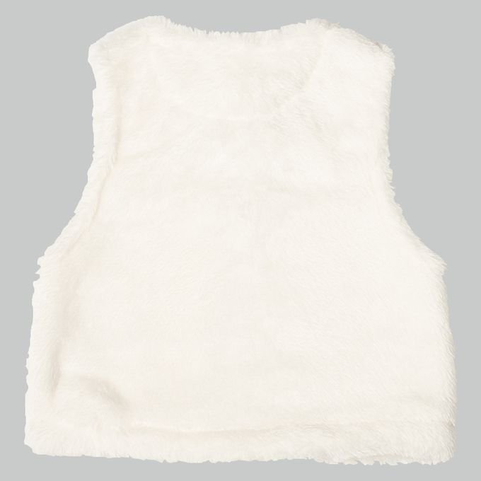 akachan honpo - 刷毛背心-象牙白色