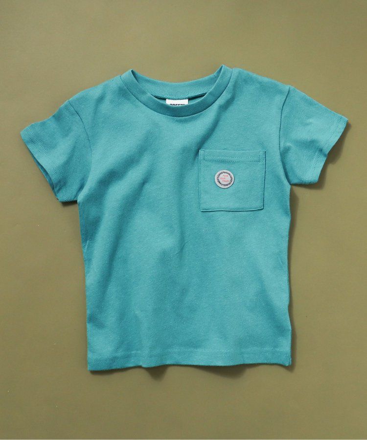 日本 BREEZE - 百搭舒適圓領短袖上衣-條紋-萊姆綠