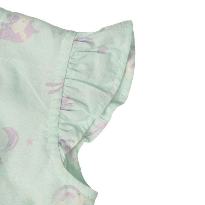 akachan honpo - 夏季洋裝-嫘縈混紡-淺綠色