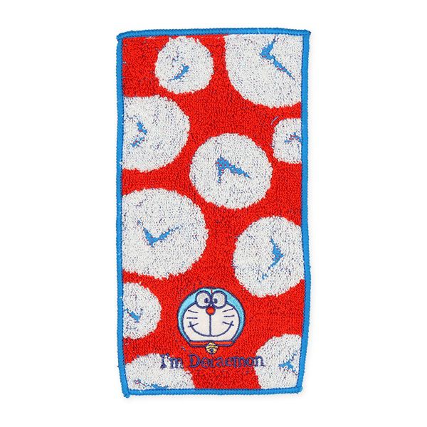 日本西松屋 - 純棉上學擦手巾/手帕(2入組)-哆啦A夢-藍 (10×20cm)