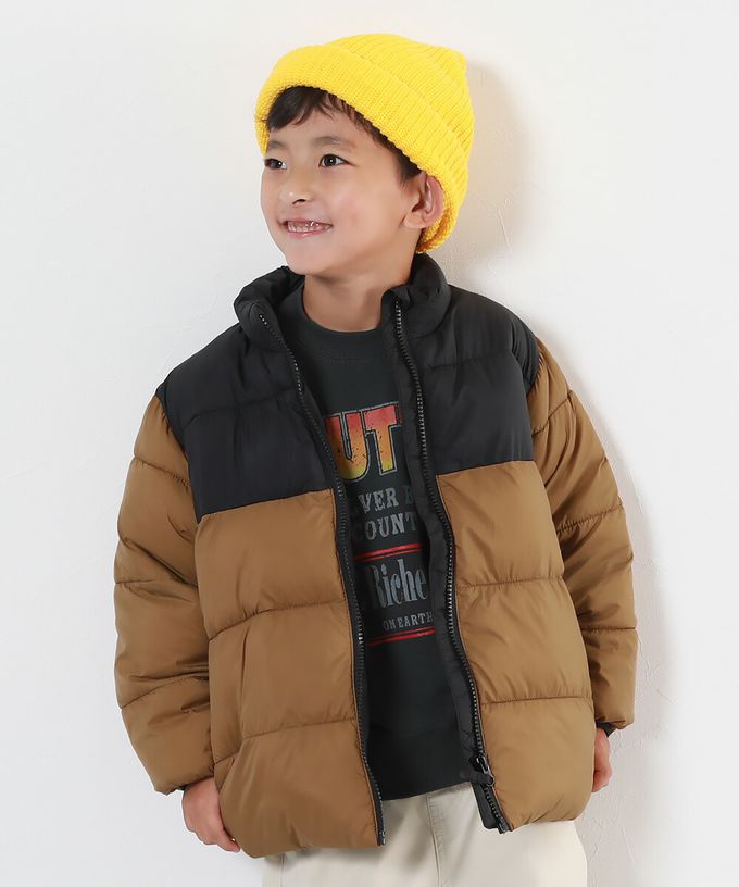 日本 devirock - 輕量纖維立領保暖科技羽絨外套-紅x黑