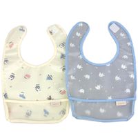 akachan honpo - 用餐圍兜2件組-動物-灰色 (70~95cm)