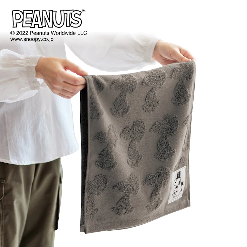 日本千趣會 - 史努比 日本製今治純棉長毛巾-立體剪影-杏 (34x80cm)