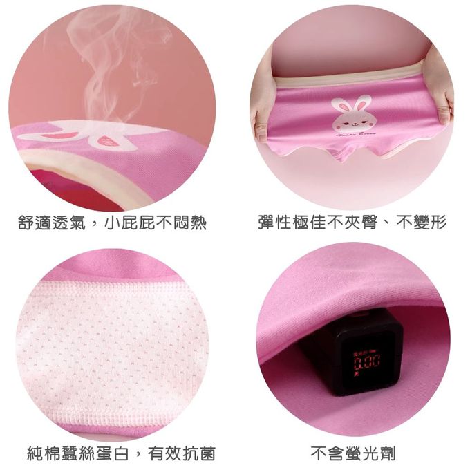 小 pipi - 有機純棉兒童四角平口內褲3件組_女童-繽紛小熊