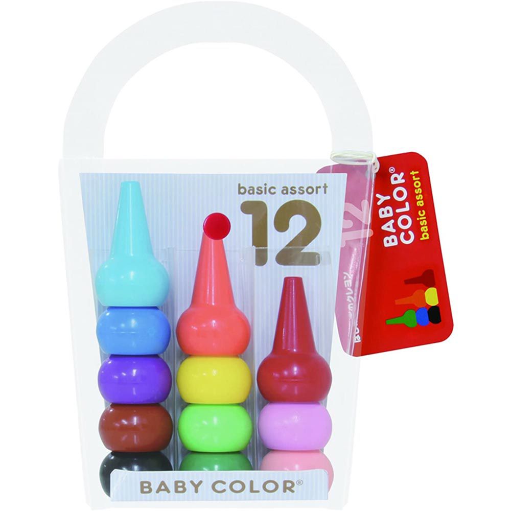 BabyColor兒童積木蠟筆12色 基本色-日本製