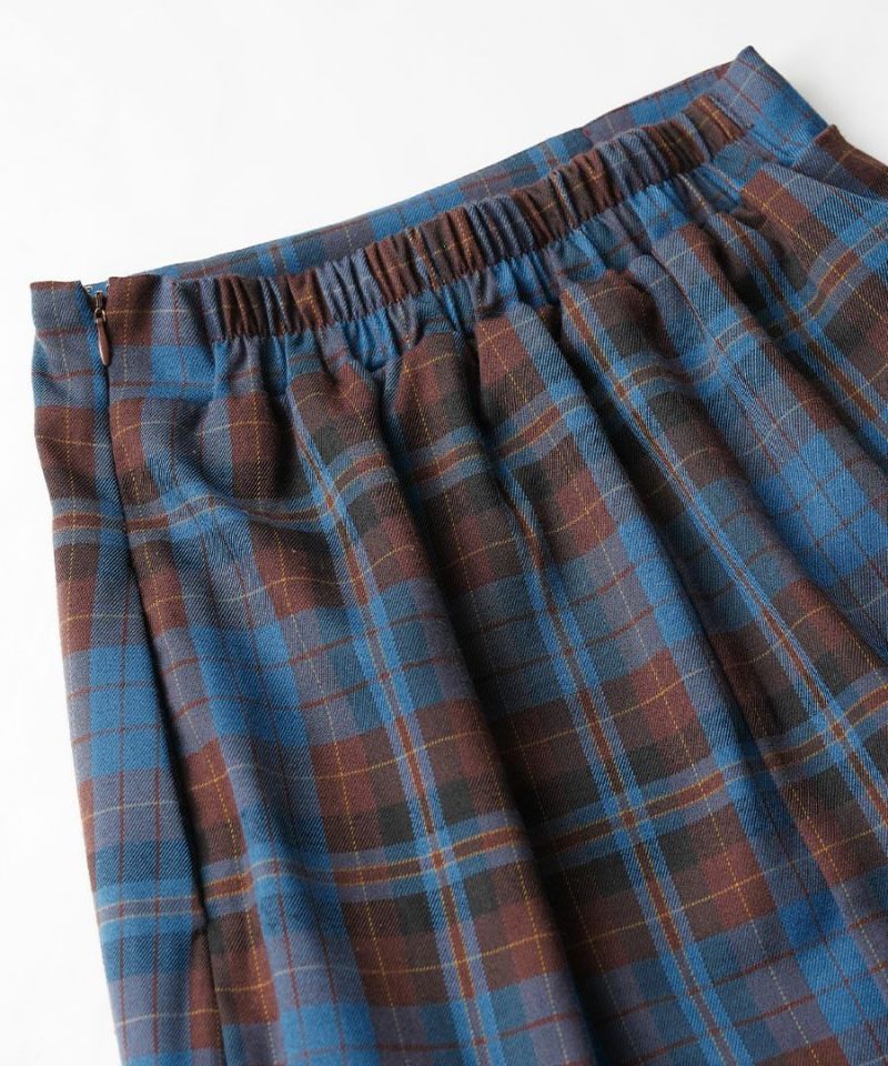 日本 zootie - 學院風格紋修身鉛筆裙-酒紅