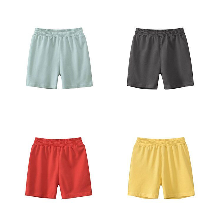 純棉腰鬆緊休閒五分褲-軍綠色