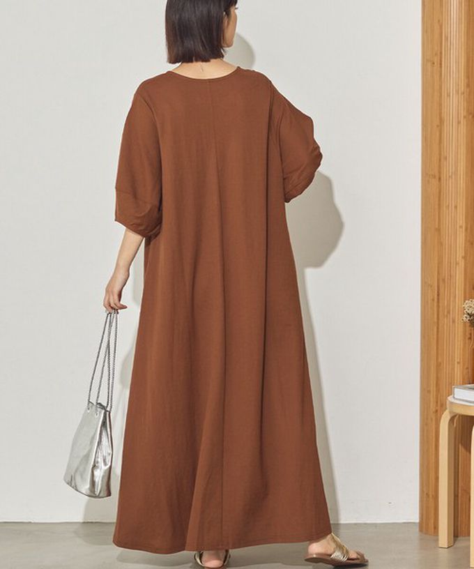 日本 Sans Souci 34+ - 接觸涼感 顯瘦A字鑰匙領五分袖洋裝-藍綠