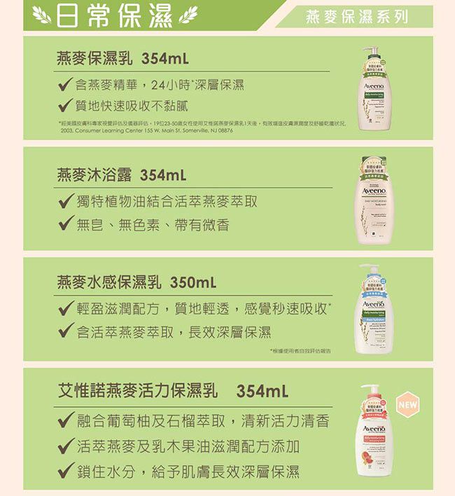 Aveeno 艾惟諾 - 燕麥水感保濕乳-350ml
