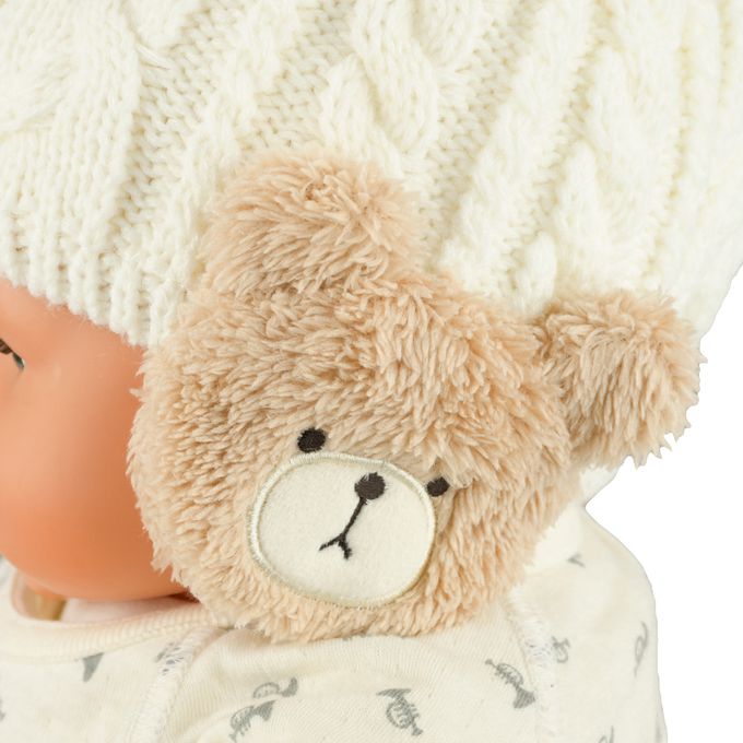 akachan honpo - 針織帽-動物造型護耳-米白色