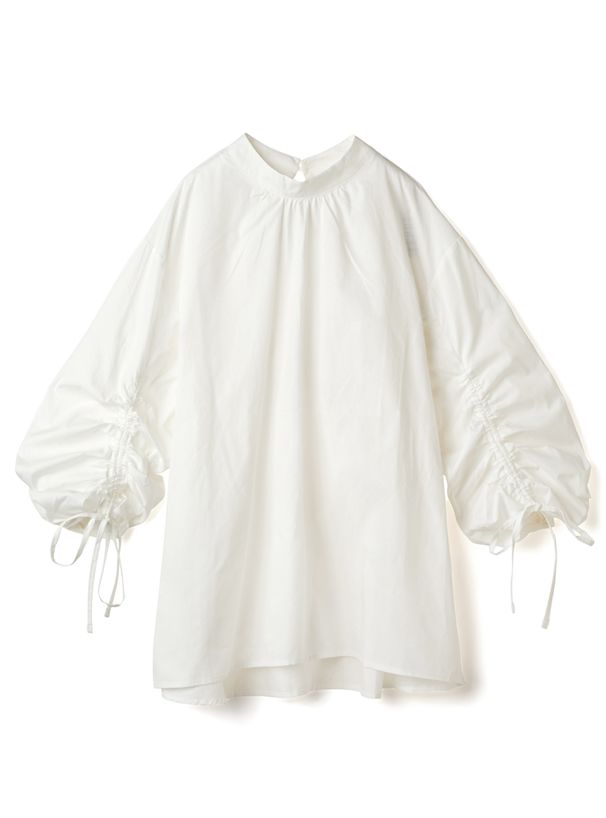 日本 GRL - 抽繩袖設計長袖上衣+針織背心兩件組-黑白