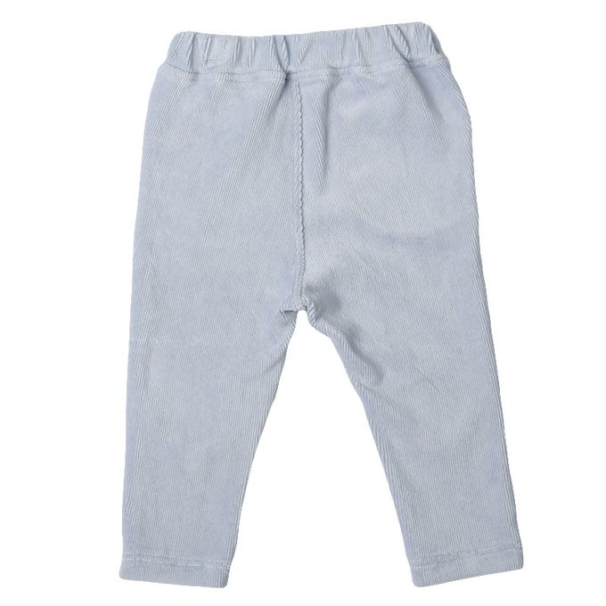 akachan honpo - 10分燈心絨褲-膝蓋圖案-淺藍色