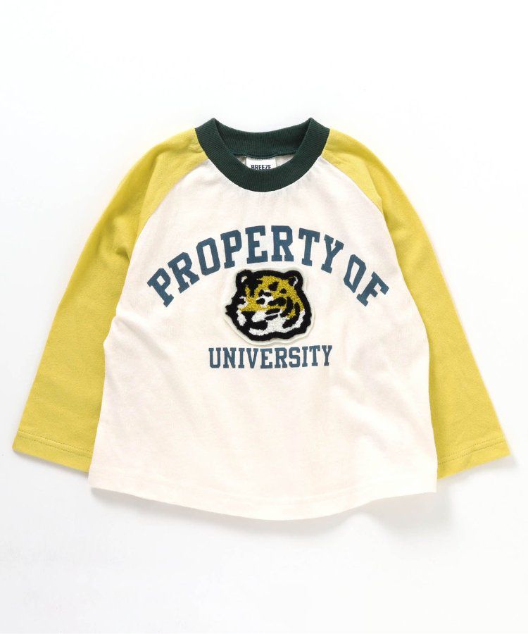 日本 BREEZE - 刺繡徽章撞色長袖上衣-熊貓-炭黑