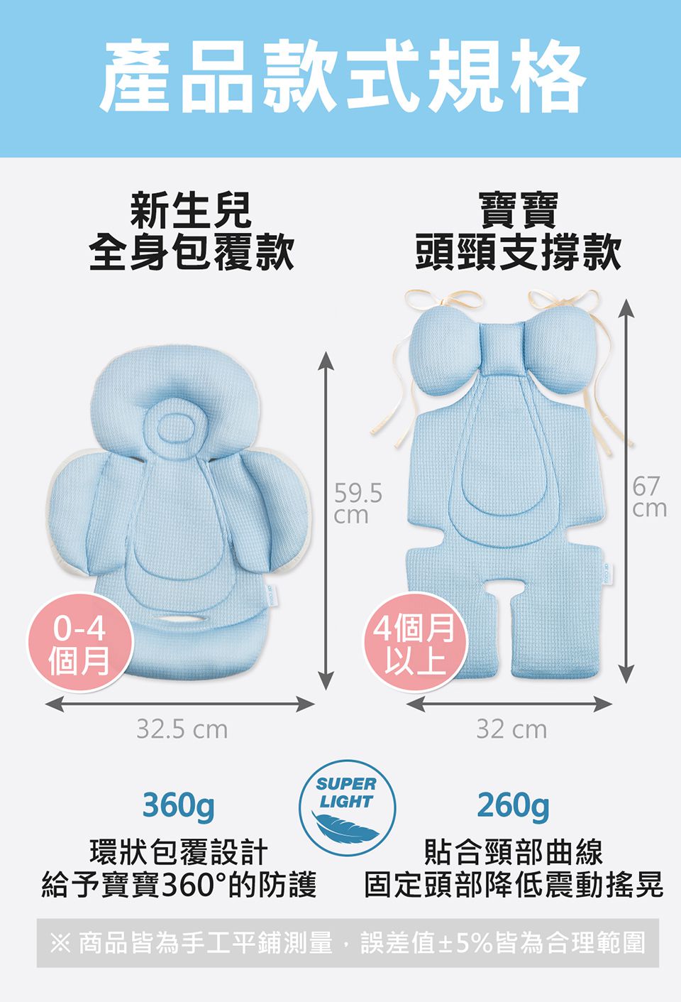 air cossi - 超透氣抗菌天絲坐墊-頭頸支撐款4m-3y-綁帶款-清新綠 (67x32cm)