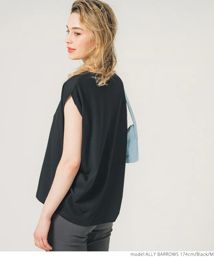 日本 COCA - 超顯瘦百搭法式袖上衣-黑