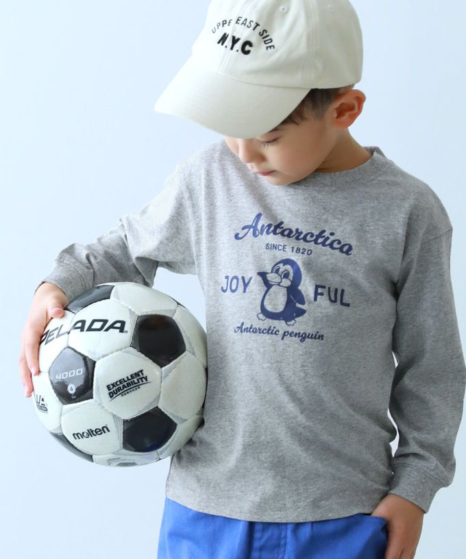 日本 devirock - 100%棉 定番印花長袖T恤-背後薯條-淺灰