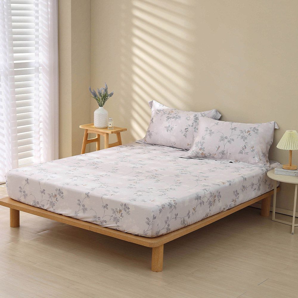 雙人加大床包枕套組 300織100%天絲 萊賽爾-梓丹