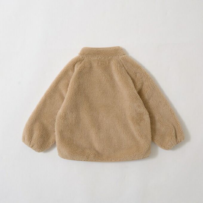 日本 b-ROOM - 泰迪熊絨毛溫暖拉鍊外套-可可