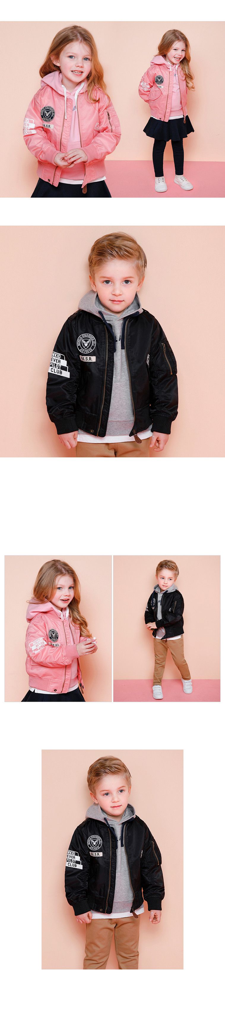 韓國 Jelispoon - 連帽帥氣飛行外套-黑