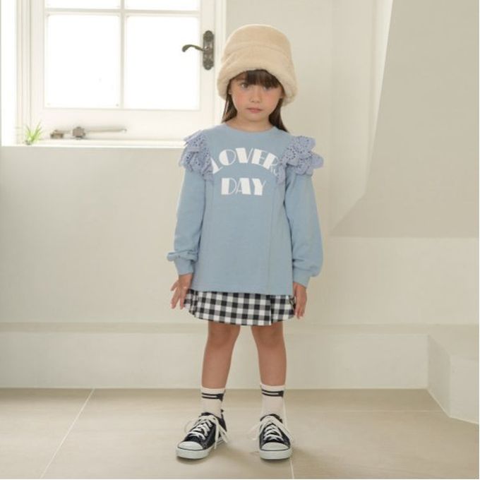 日本 Lycee mine - 學院風俏麗格紋褲裙-蘇格蘭格紋-藍