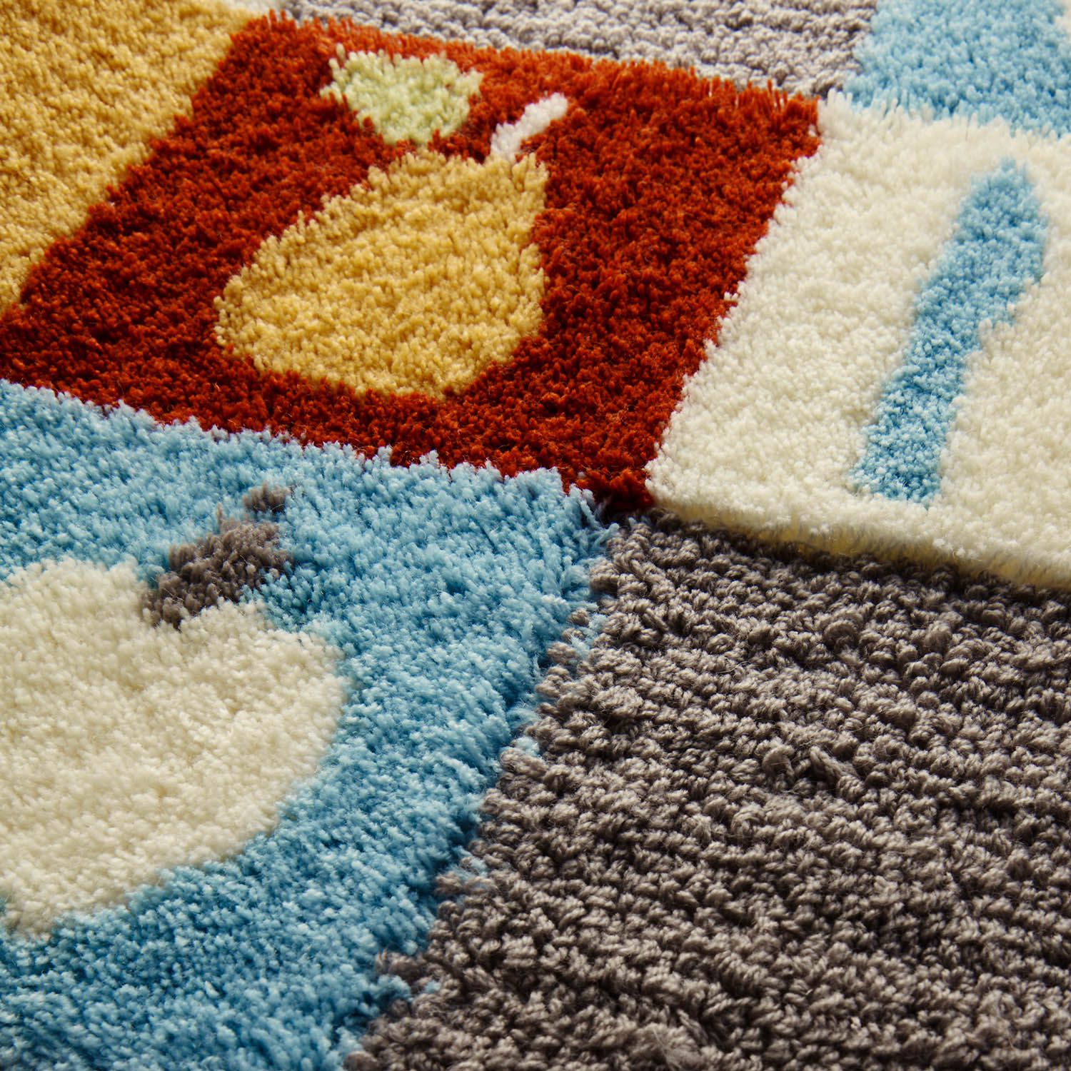 日本千趣會 - 迪士尼 長條型腳踏墊(廚房/臥室)-彩色方格 米奇-黃綠紅藍