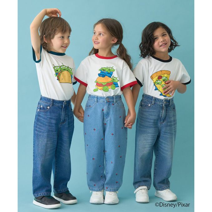 日本 b-ROOM - 聯名限定 短袖上衣-可愛三眼怪-白x黑