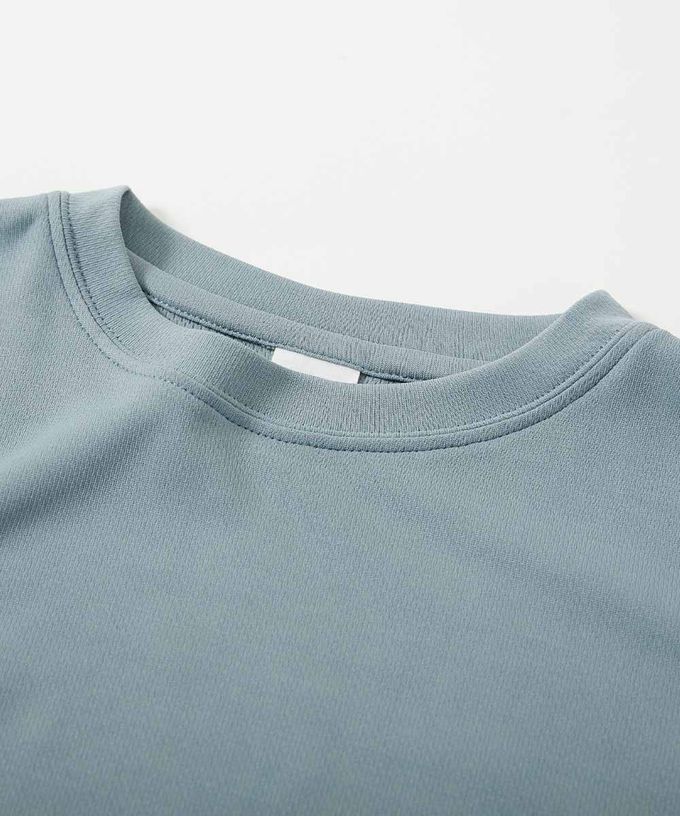 日本 devirock - 速乾網眼 女孩印花短袖上衣-背後英文logo-煙燻粉