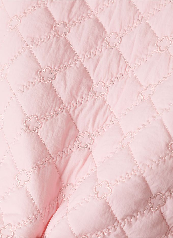 韓國 OZKIZ - 繡花紋路搖粒絨背心-粉