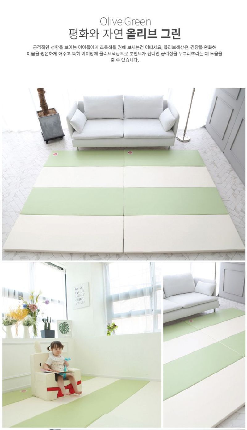 韓國 Foldaway - 4cm特厚遊戲墊-標準-Oliver green 北歐草原 (200x120cm)