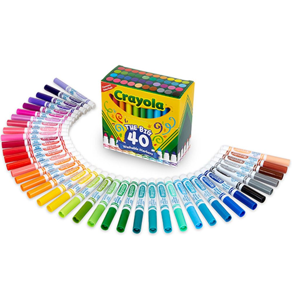 Crayola繪兒樂 - 可水洗錐頭彩色筆40色