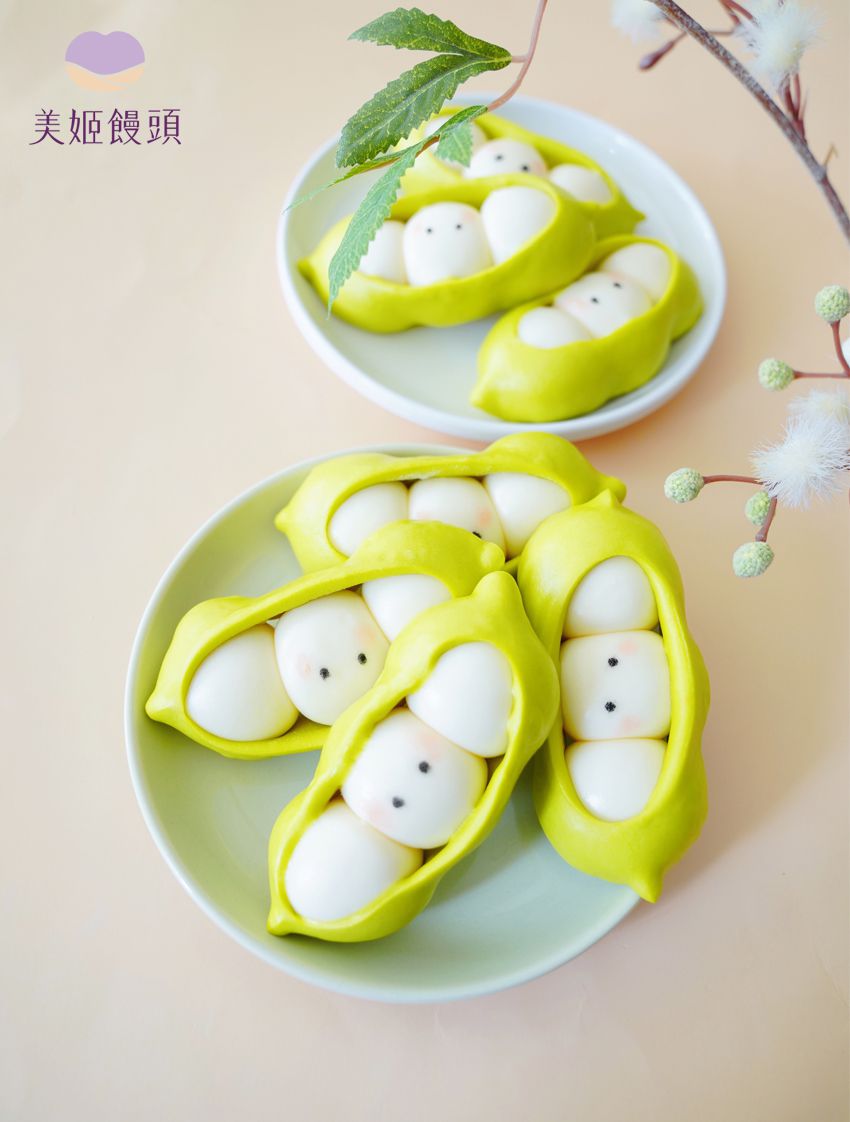美姬饅頭 - 豆莢寶寶鮮乳造型饅頭-6入-25g/顆