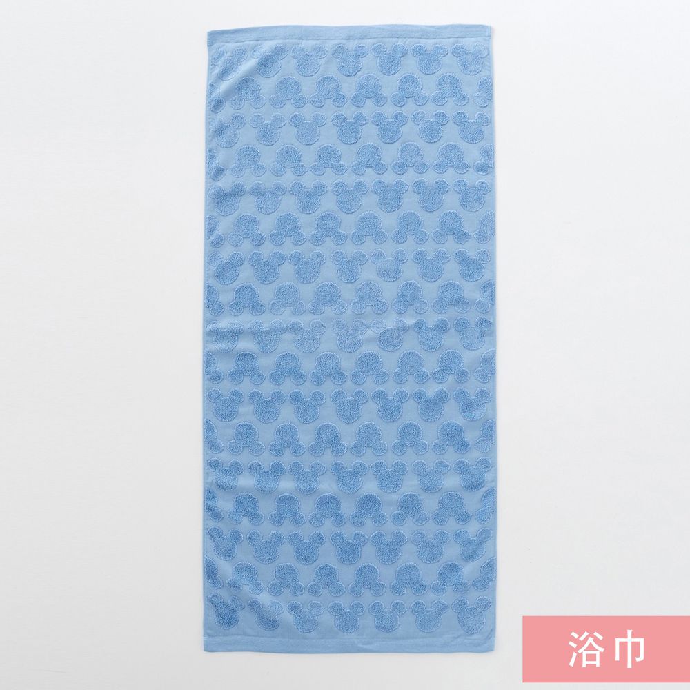 日本千趣會 - 日本製 迪士尼純棉今治浴巾-立體米奇頭-天藍 (60x120cm)