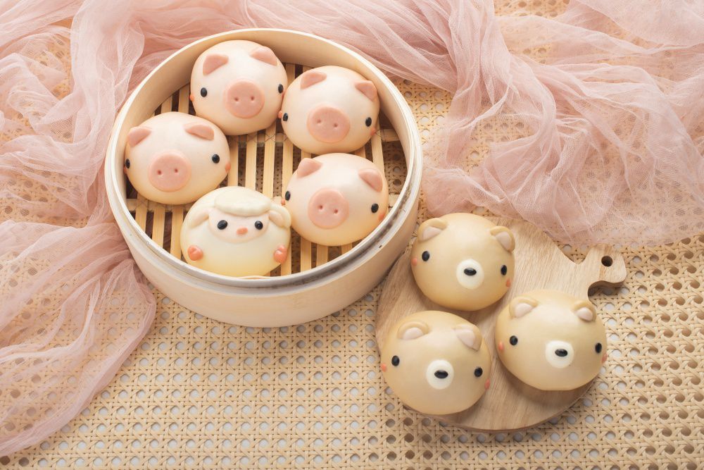 老甜媽手工饅頭 - 限量組-饅宇宙可愛造型饅頭8入-360g+馬卡龍一口小饅頭-400g+熊咩咩豬肉包-(小羊/小豬/小熊)隨機8顆-560g