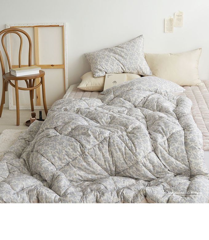 韓國 Nubizio - 超細纖維單面毛絨/防塵款棉被組-MARSHELL花草線條 (雙人：190X210cm)