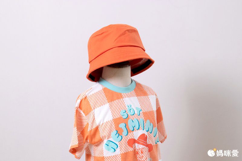 兒童防飛沫面罩遮陽漁夫帽-黃色