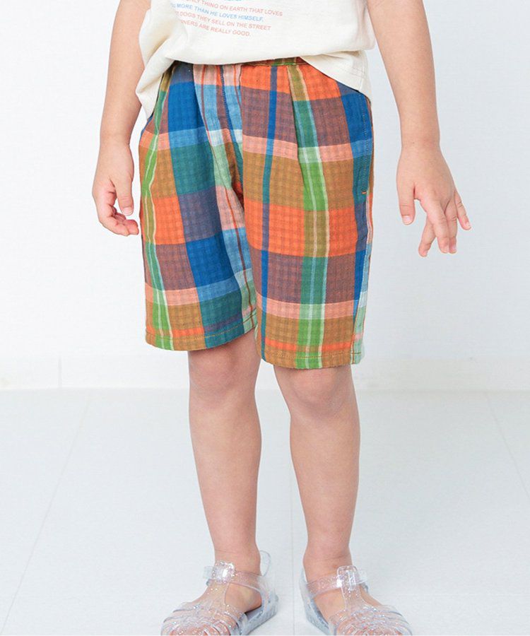 日本 BREEZE - 100%棉定番印花短褲-變形蟲-綠