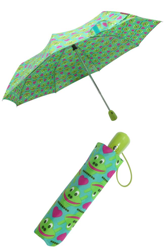 BUNGALOW - 抗UV隨身自動傘-青蛙家族