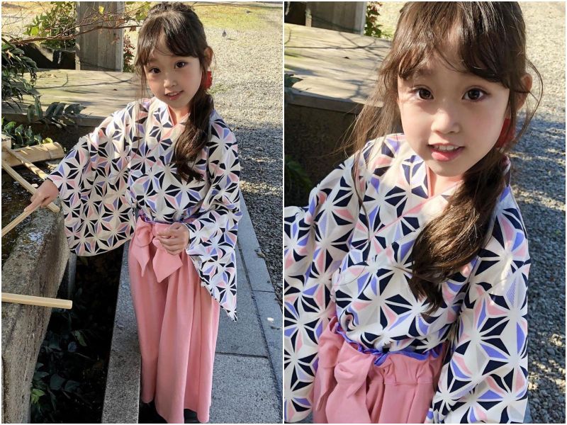 日本 Chil2 - 純棉日本傳統袴/和服(三件式)-黑