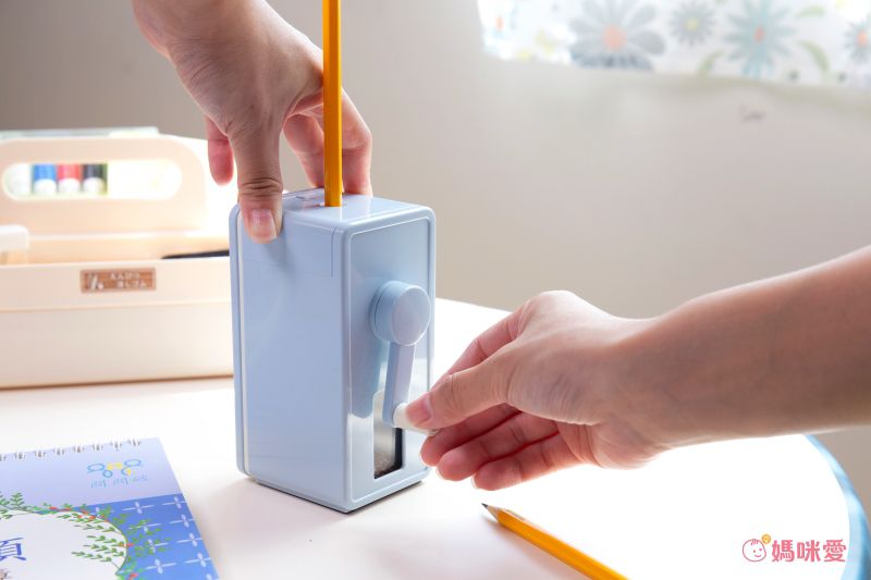 日本文具 SONIC - 木紋文青風手動削鉛筆機-水藍