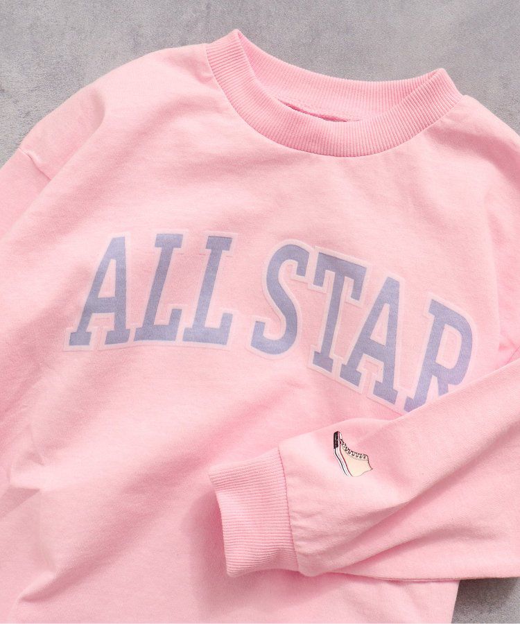 日本 BREEZE - CONVERSE聯名 印花長袖上衣-粉紅