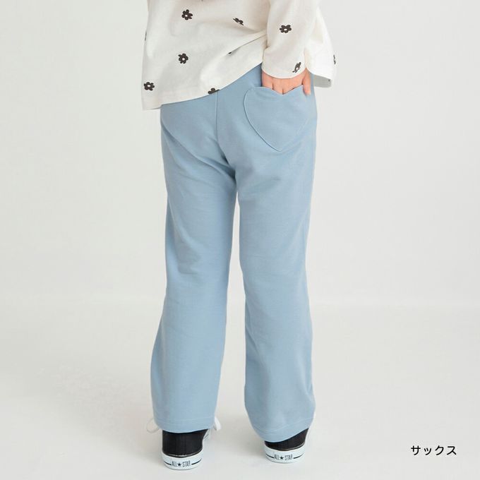 日本 BRANSHES - 俏麗心型口袋彈力長褲-細格紋-黑白