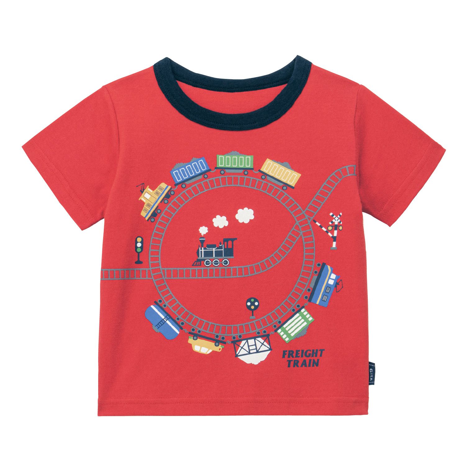 日本千趣會 - GITA 天竺棉印花短T-軌道列車-紅