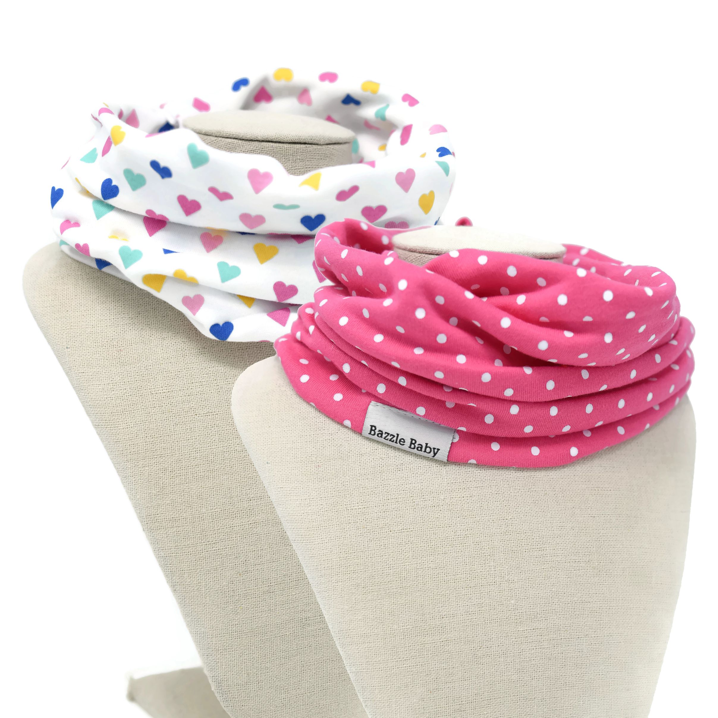 美國 Bazzle baby - 寶寶脖圍圍兜-繽紛愛心 (41*20cm/1入)