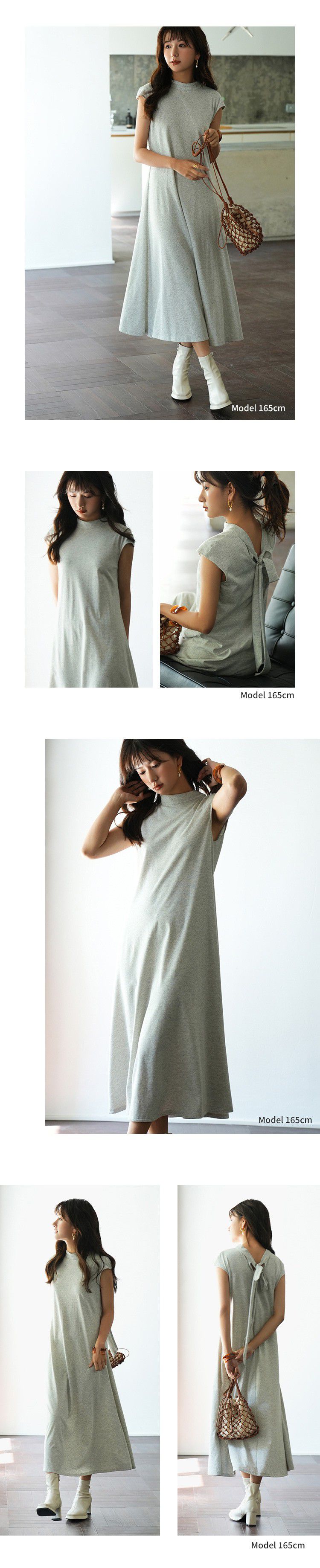 日本女裝代購 - 優雅扭結法式袖修身洋裝-薄荷綠