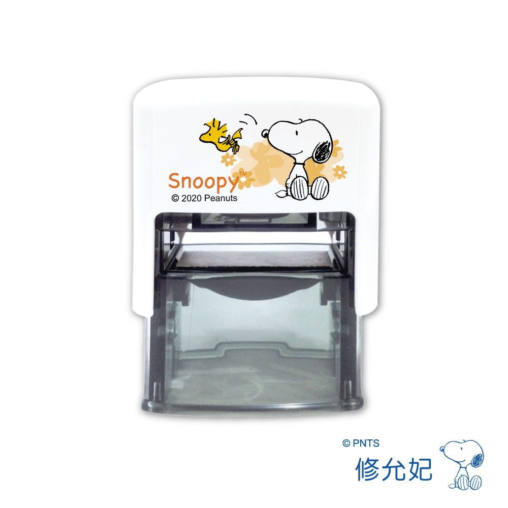 吉祥刻印 - 史努比橡皮事務回墨印-藍色墨-印面尺寸:2.6x1.0公分