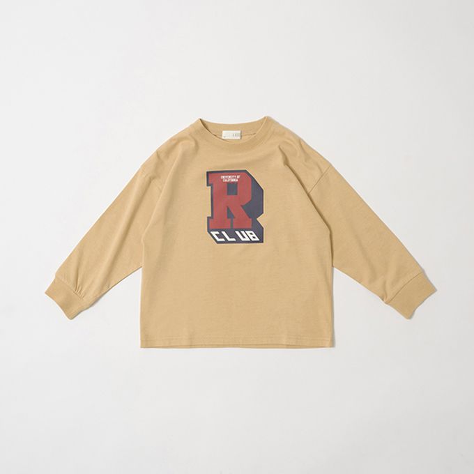 日本 b-ROOM - 休閒印花純棉長袖上衣-更好的我-橘