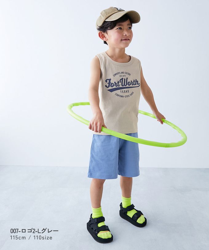 日本 devirock - 100%棉 定番印花無袖上衣-恐龍-深灰