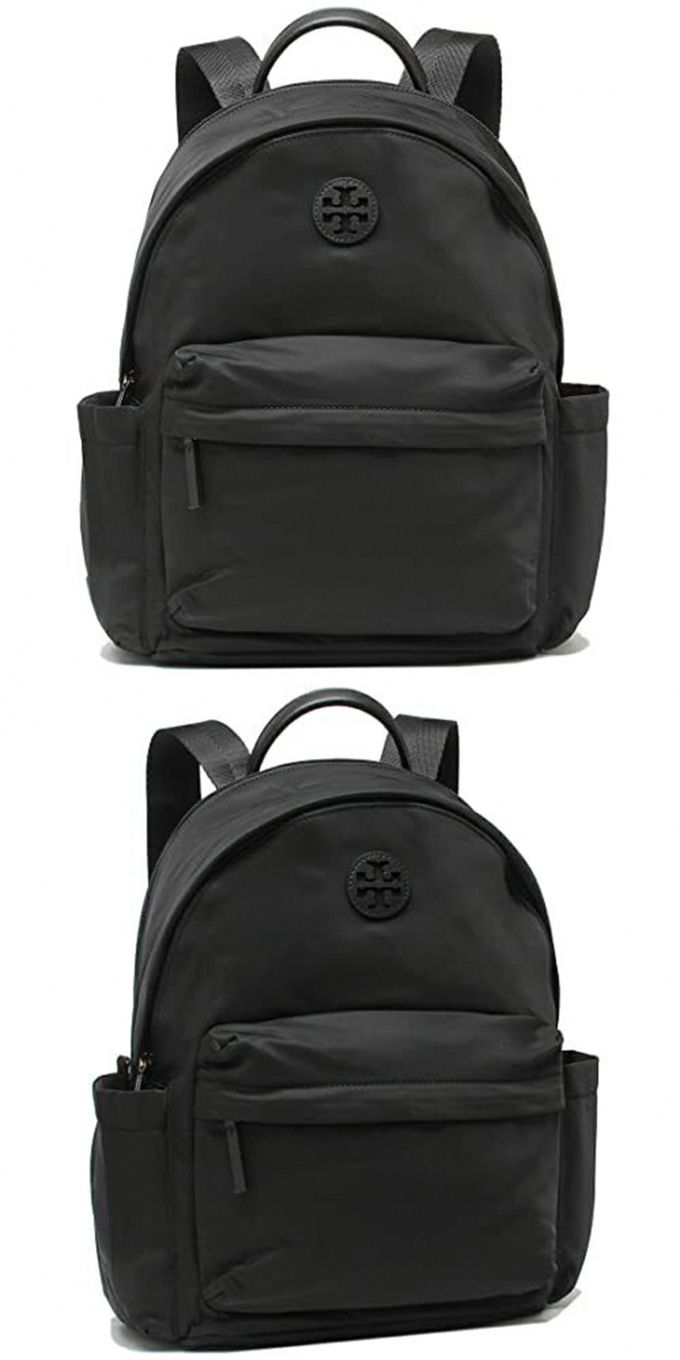 TORY BURCH - 素面尼龍拉鍊後背包 (黑)