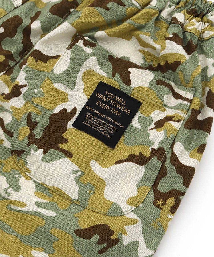 日本 BREEZE - 彩色標籤腰束口休閒短褲-軍綠